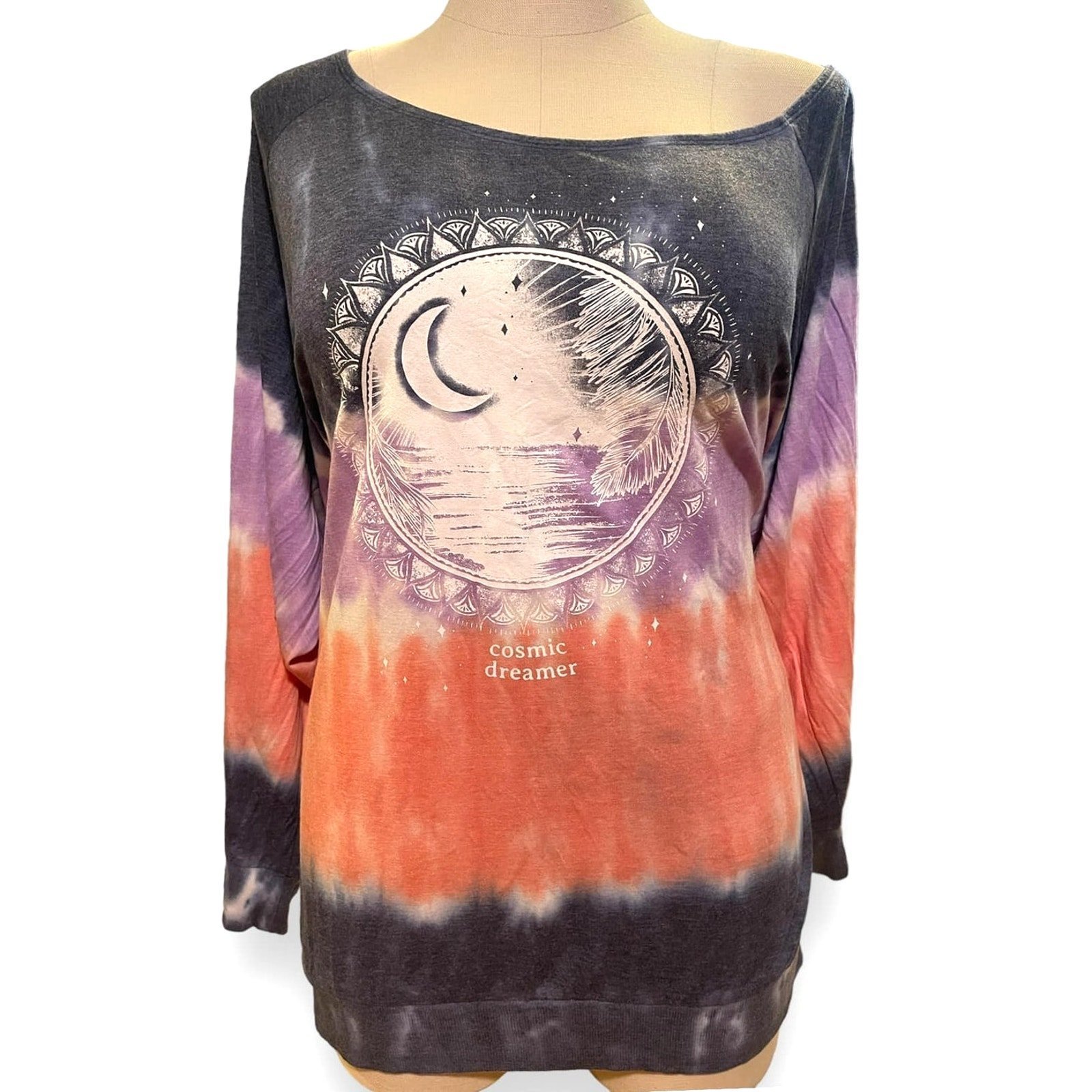 Torrid Tie Dye Cosmic Dreamer Off Shoulder Pullover French Terry Sweatshirt 6X