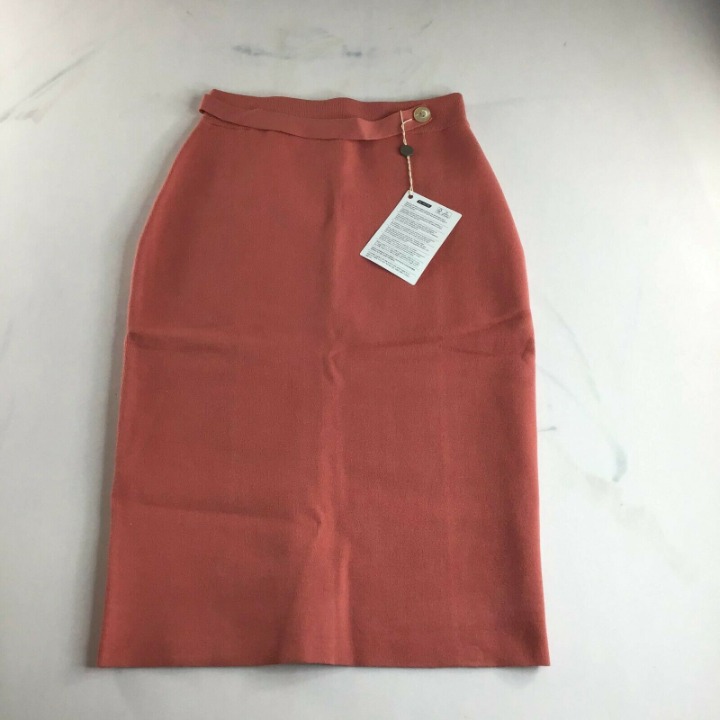Stefanel Womens Brick Red Viscose Stretch Mini Skirt Casual Size XL