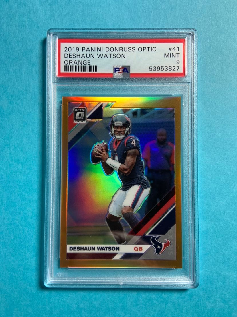 2019 Donruss Optic Holo Orange /199 Prizm #41 Deshaun Watson Texans PSA 9 MINT