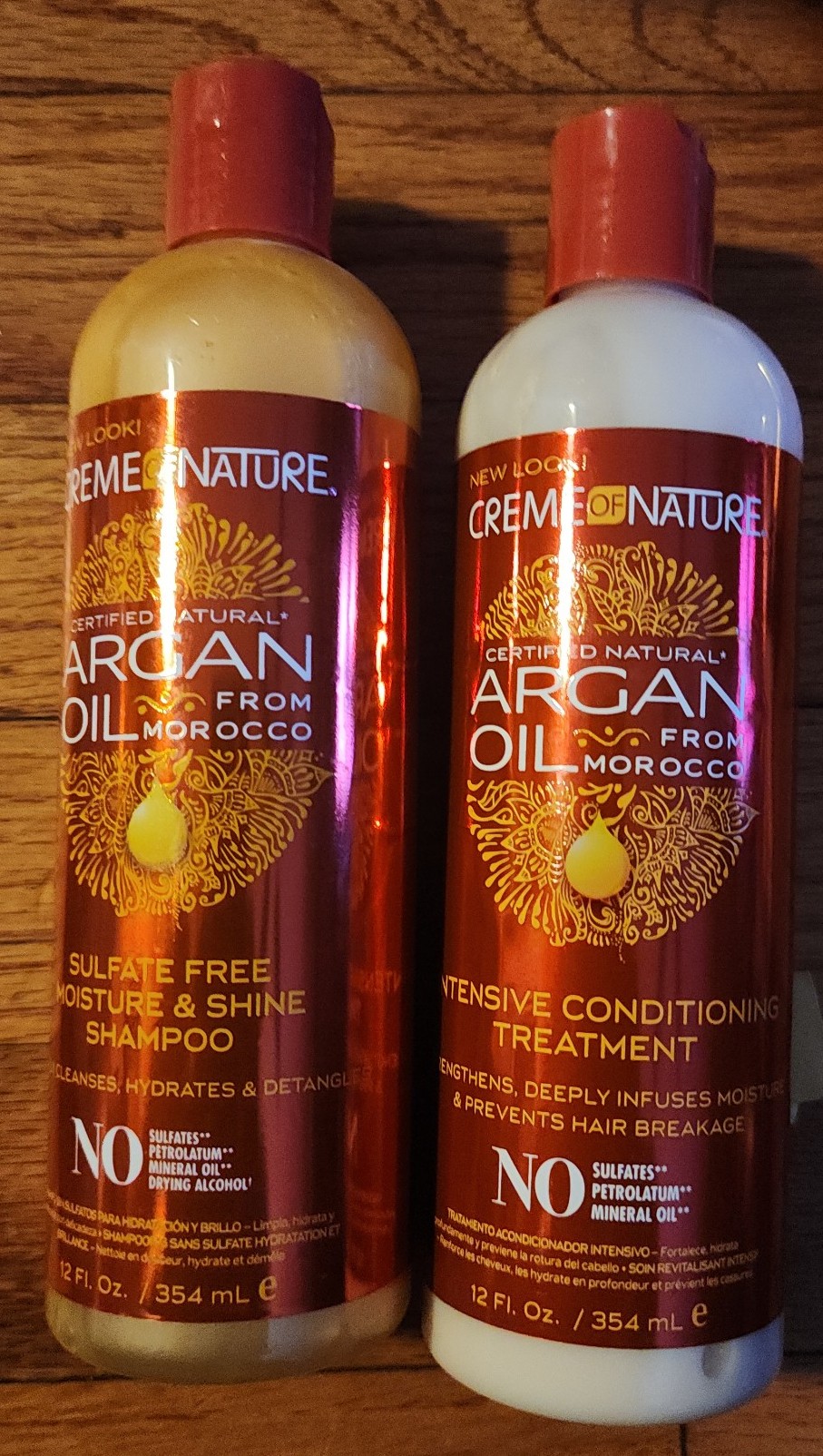 CREME OF NATURE ARGAN OIL INTENSIVE CONDITIONING/Shampoo Hair Treatment 12 fl.