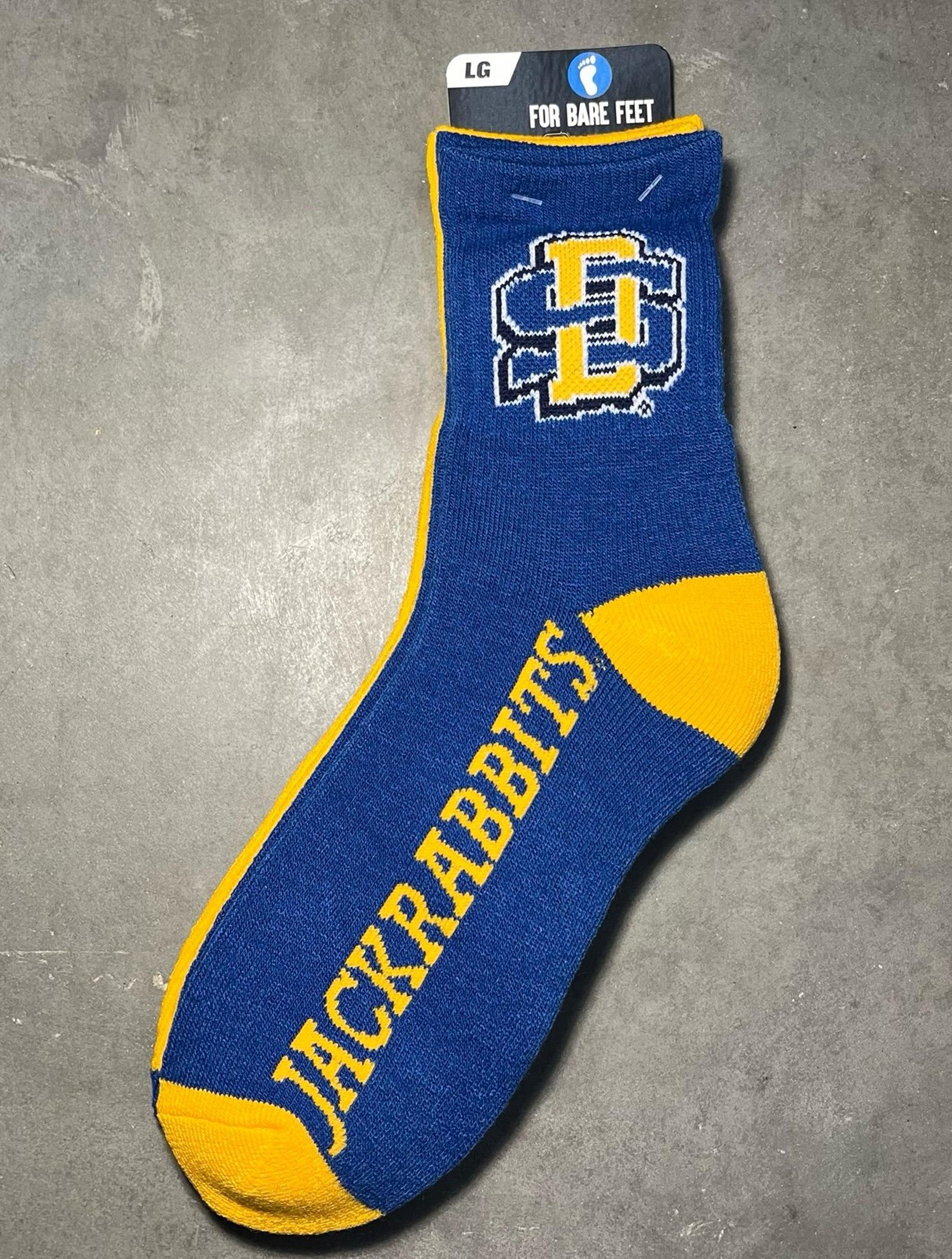 Men's NCAA South Dakota State Jackrabbits Crew Socks For Bare Feet Size L 10-13