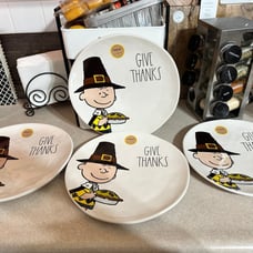 4 Ct. Peanuts X Rae Dunn Give Thanks 2024 Plates