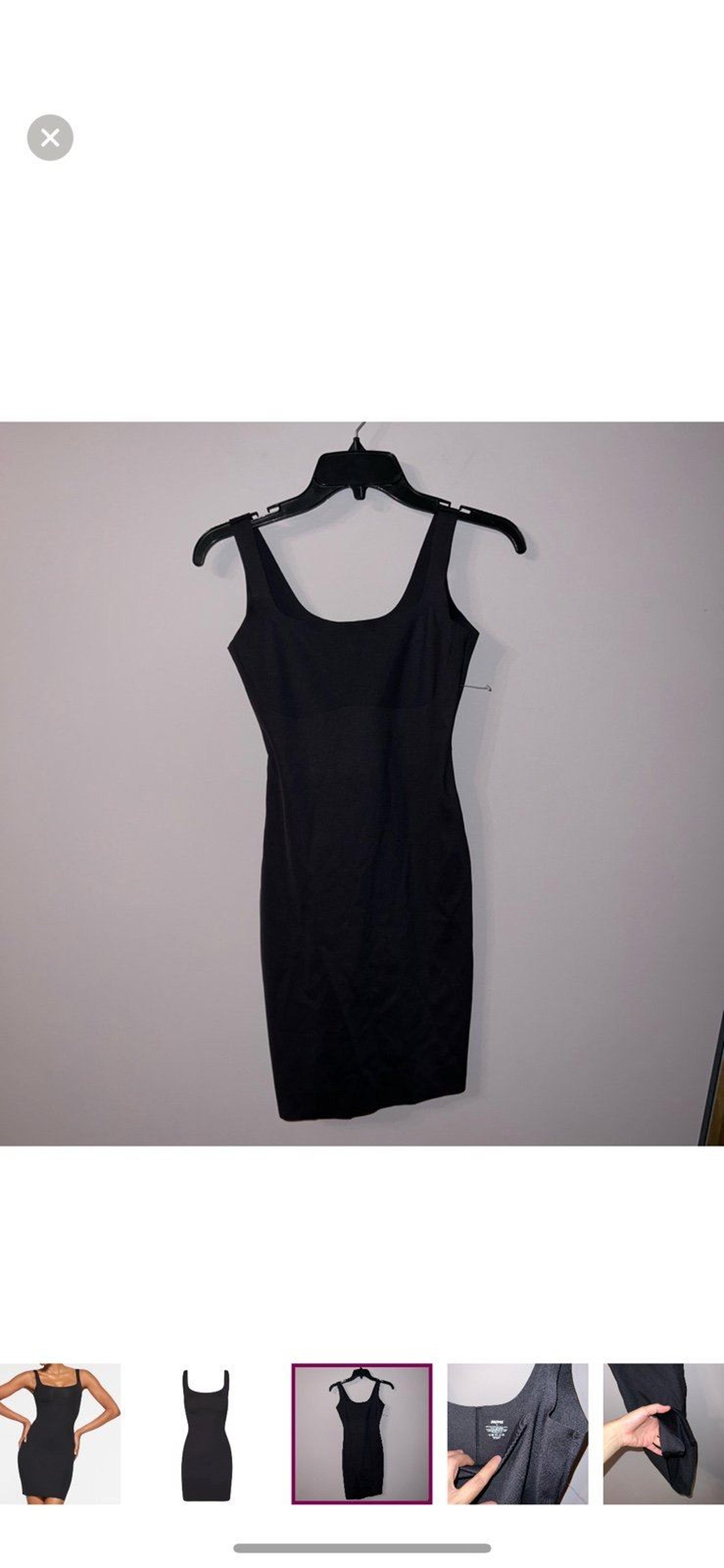 3014 NWOT SKIMS BODY TANK SLIP DRESS BLACK ONYX medium