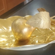 Vintage Royal Winton, Golden Leaf, Gold Tone Serving Dish Made in England