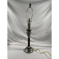 Vintage Candlestick Silver Tone Table Lamp#38