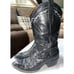 LONGHORN Mens Handcrafted Ostrich print Black Leather Western Cowboy Boots 9