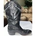 LONGHORN Mens Handcrafted Ostrich print Black Leather Western Cowboy Boots 9