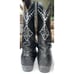 LONGHORN Mens Handcrafted Ostrich print Black Leather Western Cowboy Boots 9