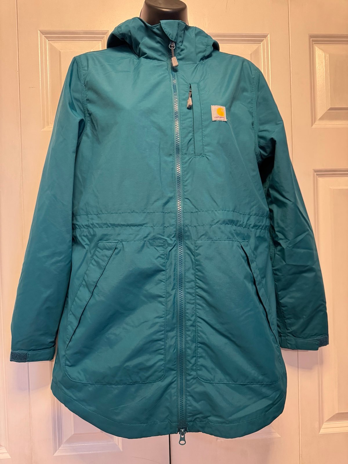Carhartt Rain Defender Relaxed Fit Jacket Women’s S Shaded Spruce Hooded Zip Up