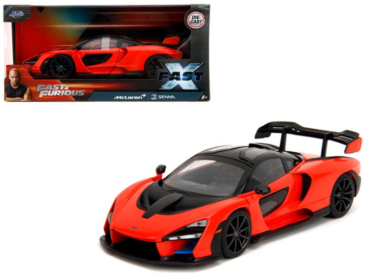 McLaren Senna Red and Black Fast X (2023) Movie Fast & Furious Series 1/24