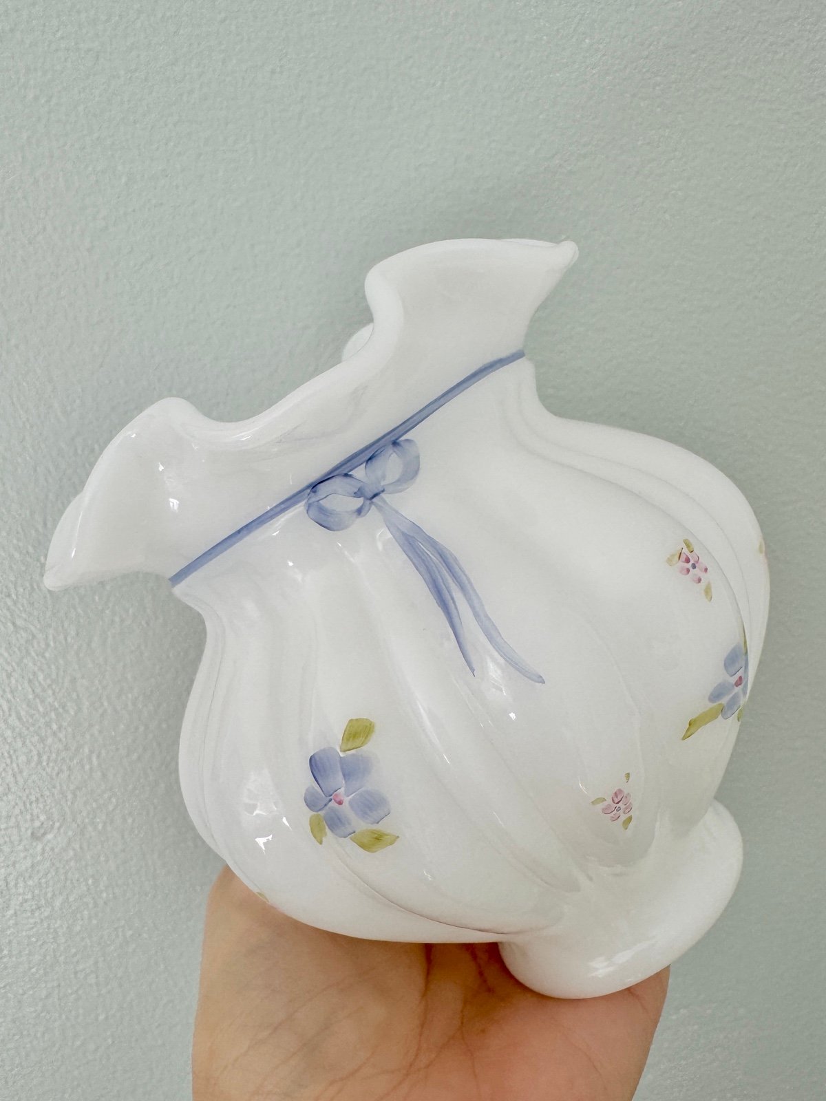 Fenton Hand Painted Petite Fleur 5” Vase