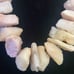 VINTAGE CHUNKY ROSE QUARTZ NECKLACE UNPOLISHED RAW STONE RUSTIC 925 Sterling