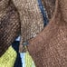 Chico's Abstract Print brown yellow black gray crinkled polyester cardigan
