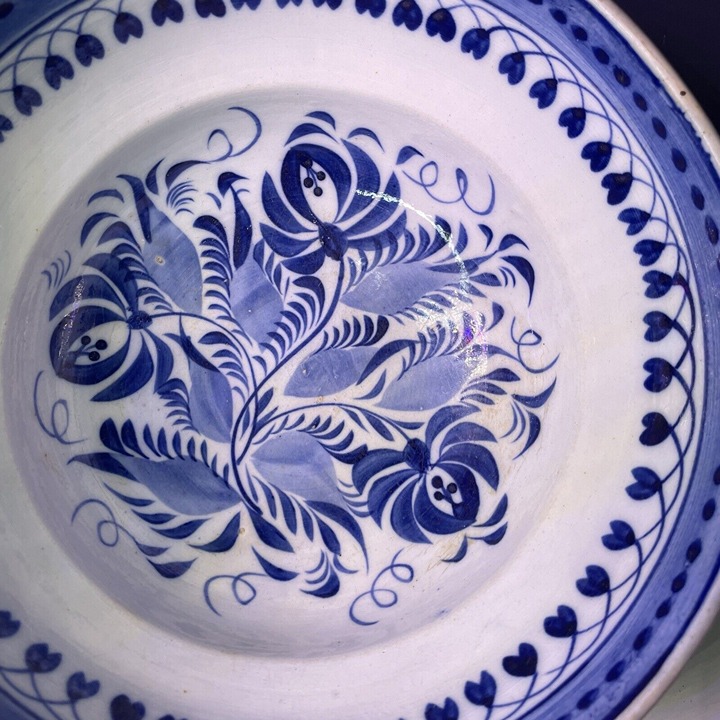 8.5 Antique 18th - 19th C. Blue & White Delft Bristol Dutch / English Bowl