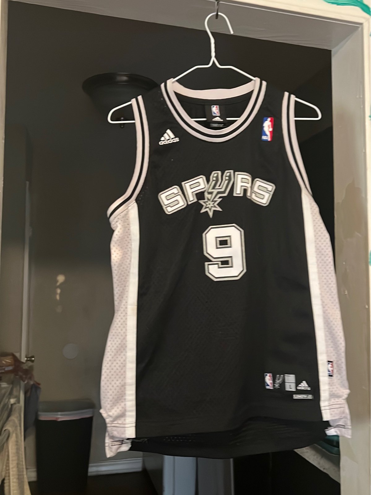 NBA Adidas Youth Sz L(14/16) San Antonio Spurs #9 Tony Parker Sewn Jersey