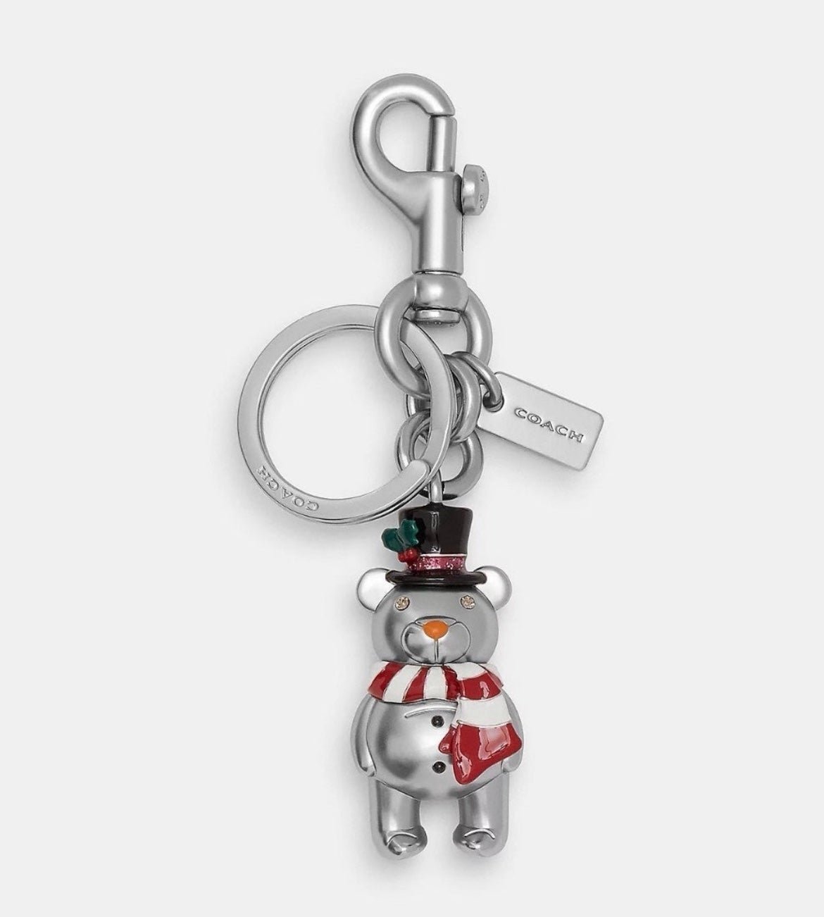 New Coach Snowman Bear Bag Charm