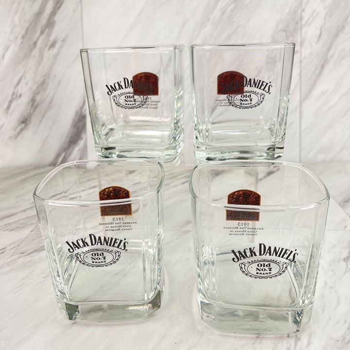 Jack Daniel’s 1913 Square Cut Whisky Glasses Lot of 4