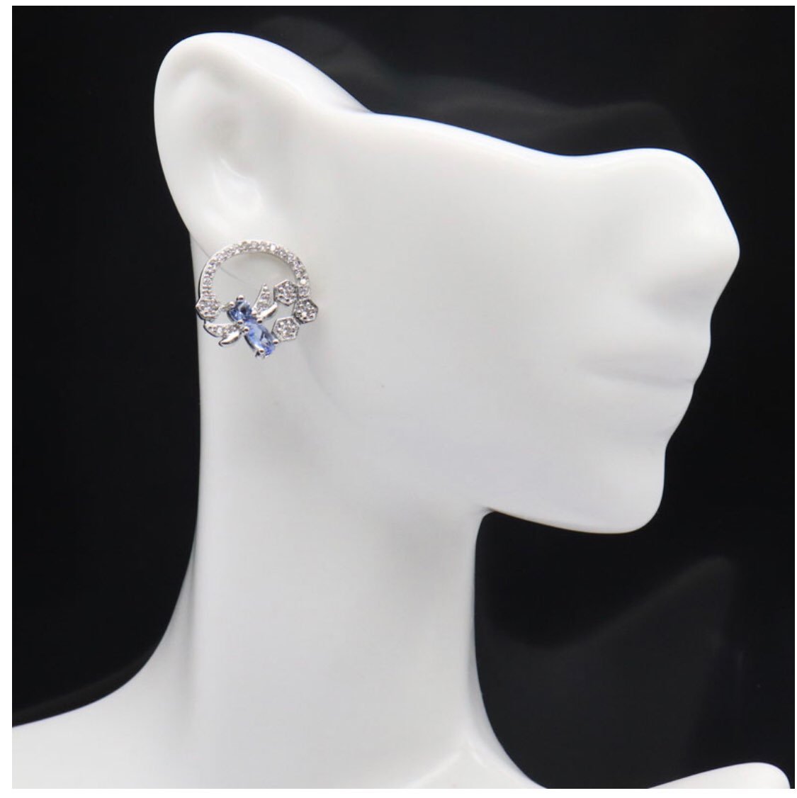 St.Silver925 Iolite Angels Stud Earrings