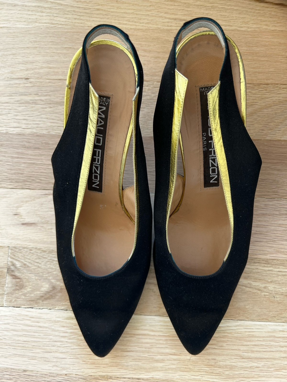 Vintage Maud Frizon Black Satin Heels