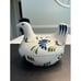 Dansk Sage Song Chicken Hen Covered Dish White Blue Green Floral Farmhouse
