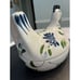 Dansk Sage Song Chicken Hen Covered Dish White Blue Green Floral Farmhouse