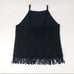 Xhilaration Black Fringe Halter Tank Top