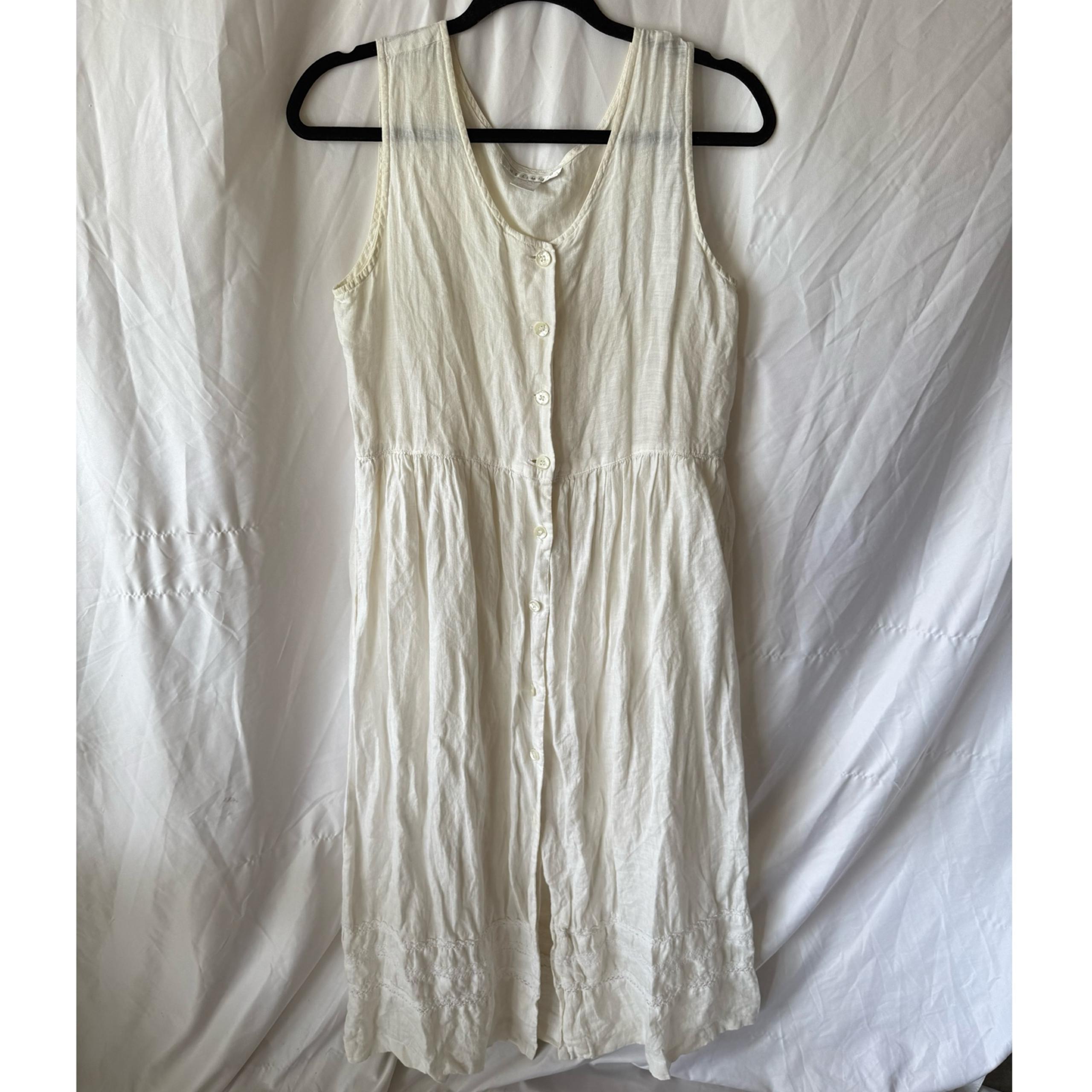 Vintage The Limited 100% Linen White Button Down Maxi