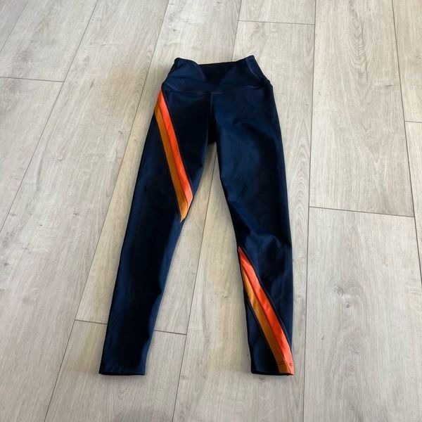 Splits 59 Bella High Waist TechFlex 7/8 Leggings Sz xs Orange Navy Tan