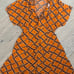 F Orange Patterned Dress