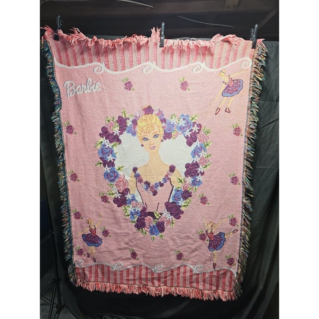 VTG The Northwest Company Barbie Ballerina Throw Blanket Made in USA 40 x 56