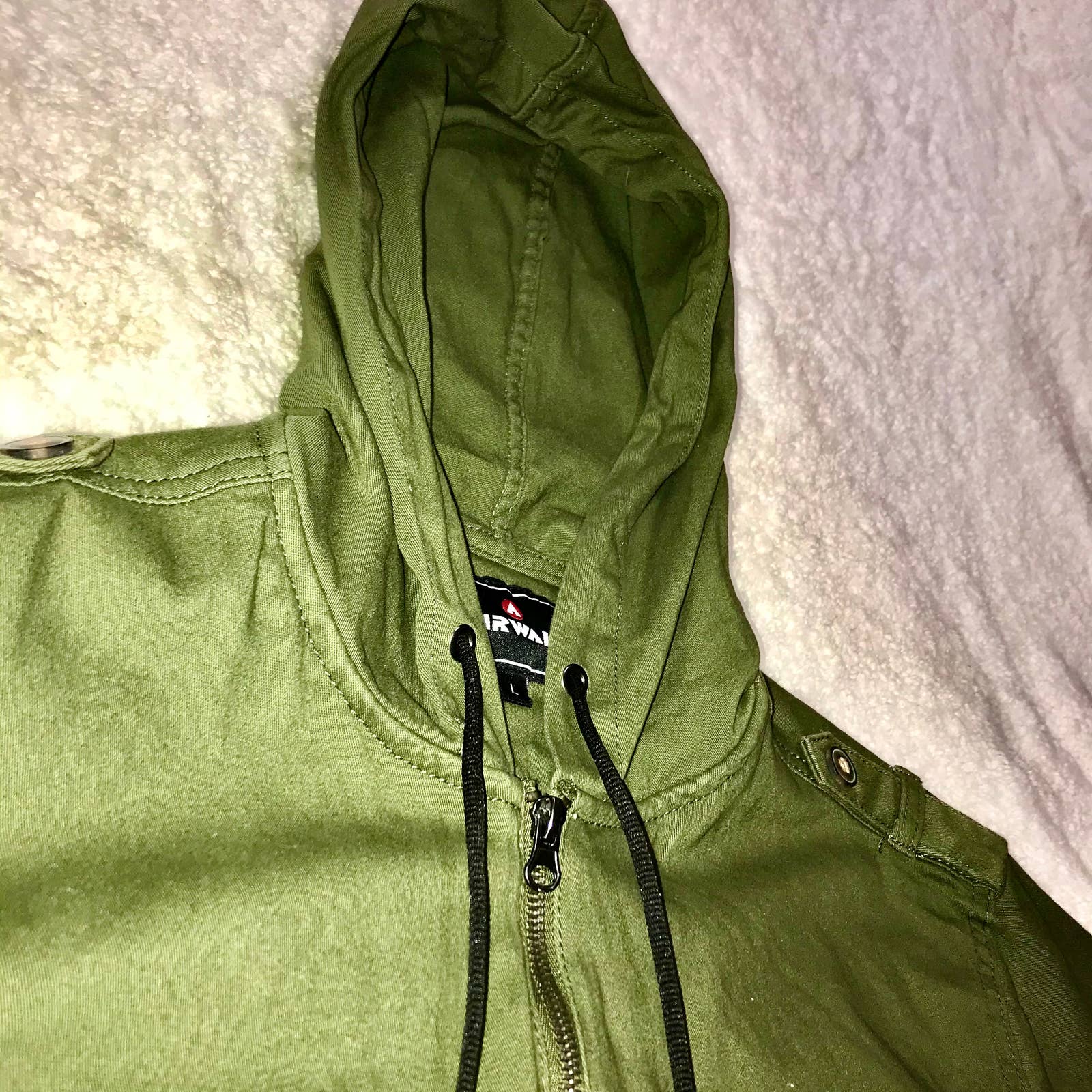 00s Archive Military Jacket with Hood and Double Zip Gimmick
