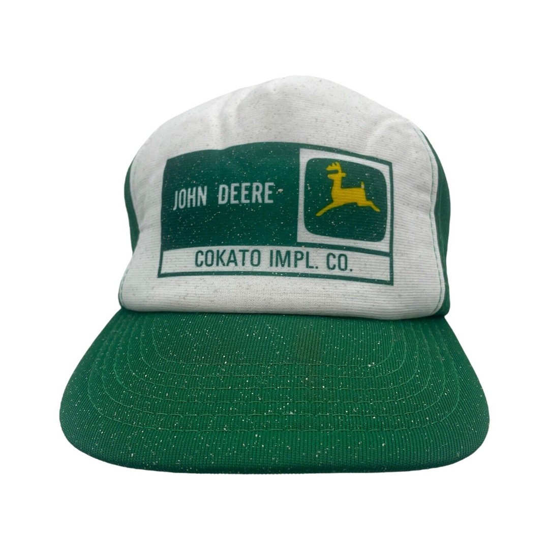 VTG John Deere Green Dealer Snapback Trucker Hat Cap Cokato, Minnesota