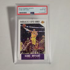 2015 Panini Hoops Kobe Bryant LeBron James #172 PSA 10 LA Lakers last year