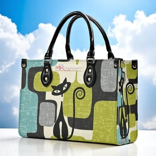 Mid Mod Atomic Cat Abstract Block Satcel - Vintage 60s Style Purse - NWT!