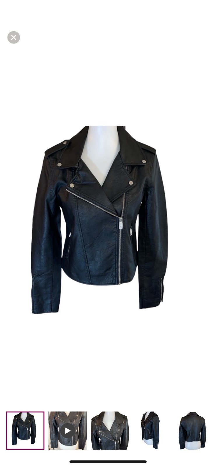 Romeo + Juliet Couture Faux Leather Jacket Size Medium NWT Black
