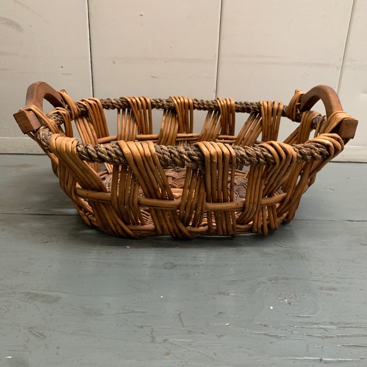 Wood Basket Naturally made Eco Sustainable Organic Carry Storage Decor Rustic