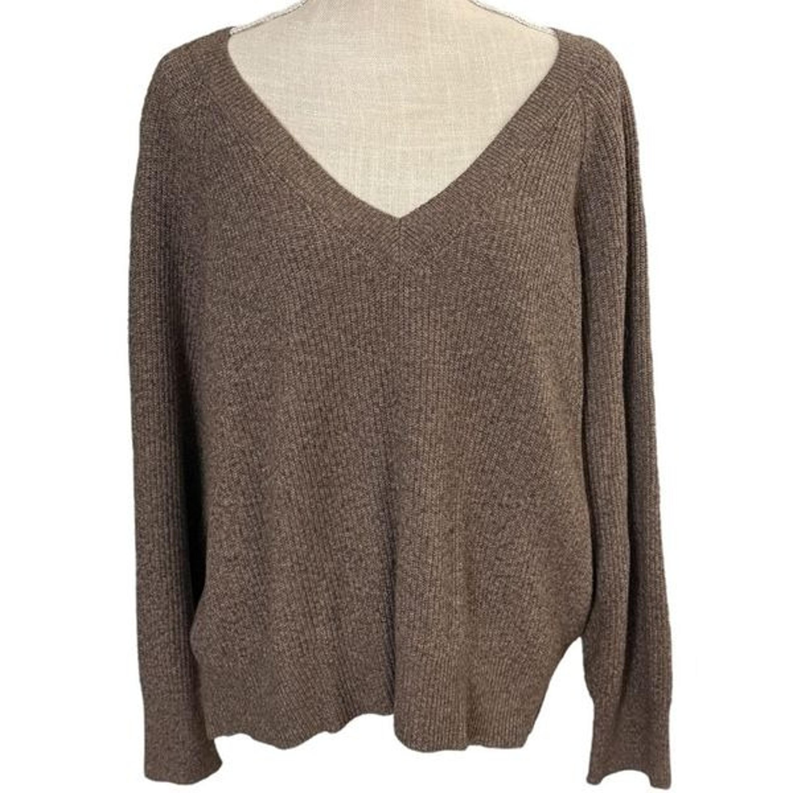 Old Navy, Large Brown/Mocha V Neck Sweater - Oversized
