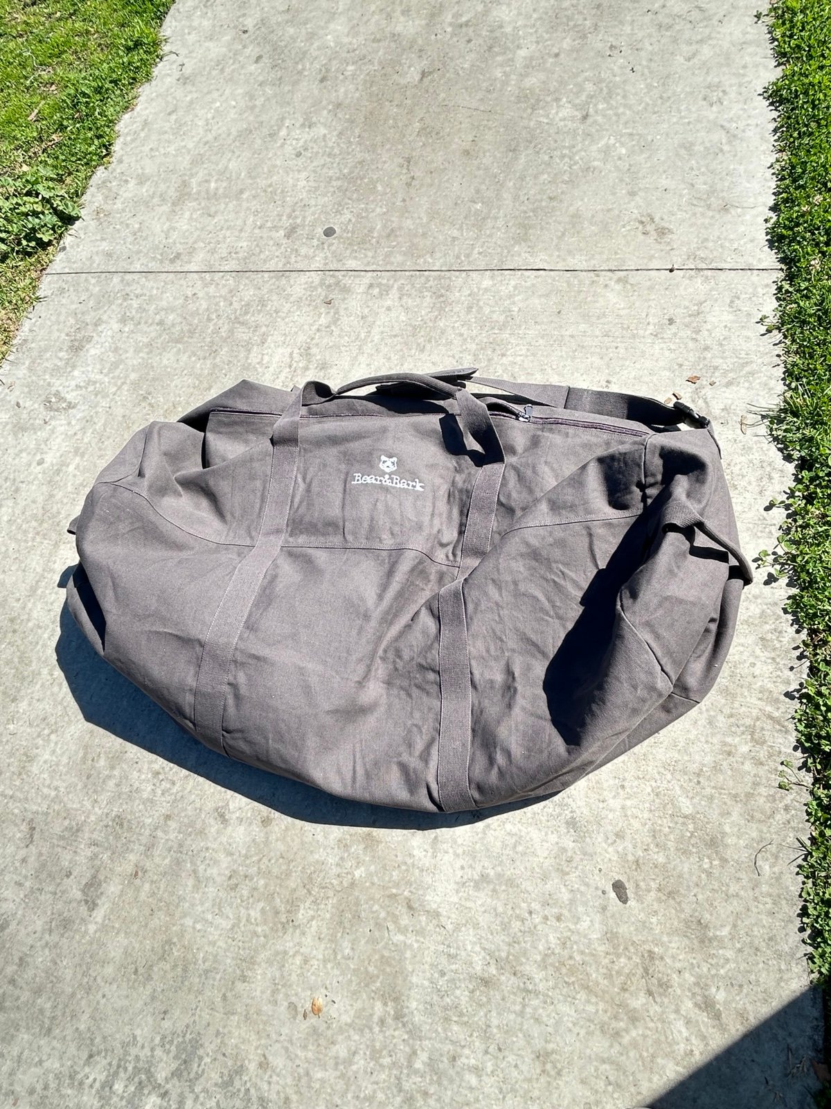 Bear & Bark Extremely Large Duffle Bag-Grey. 48X22