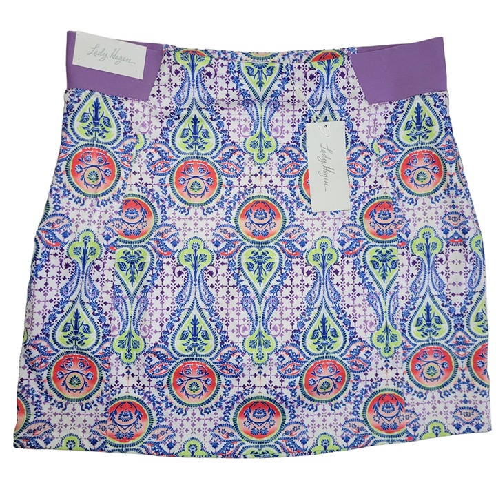 Lady Hagen Golf Skort Womens Size XL Tummy Control Paisley Pull On Skirt Outdoor