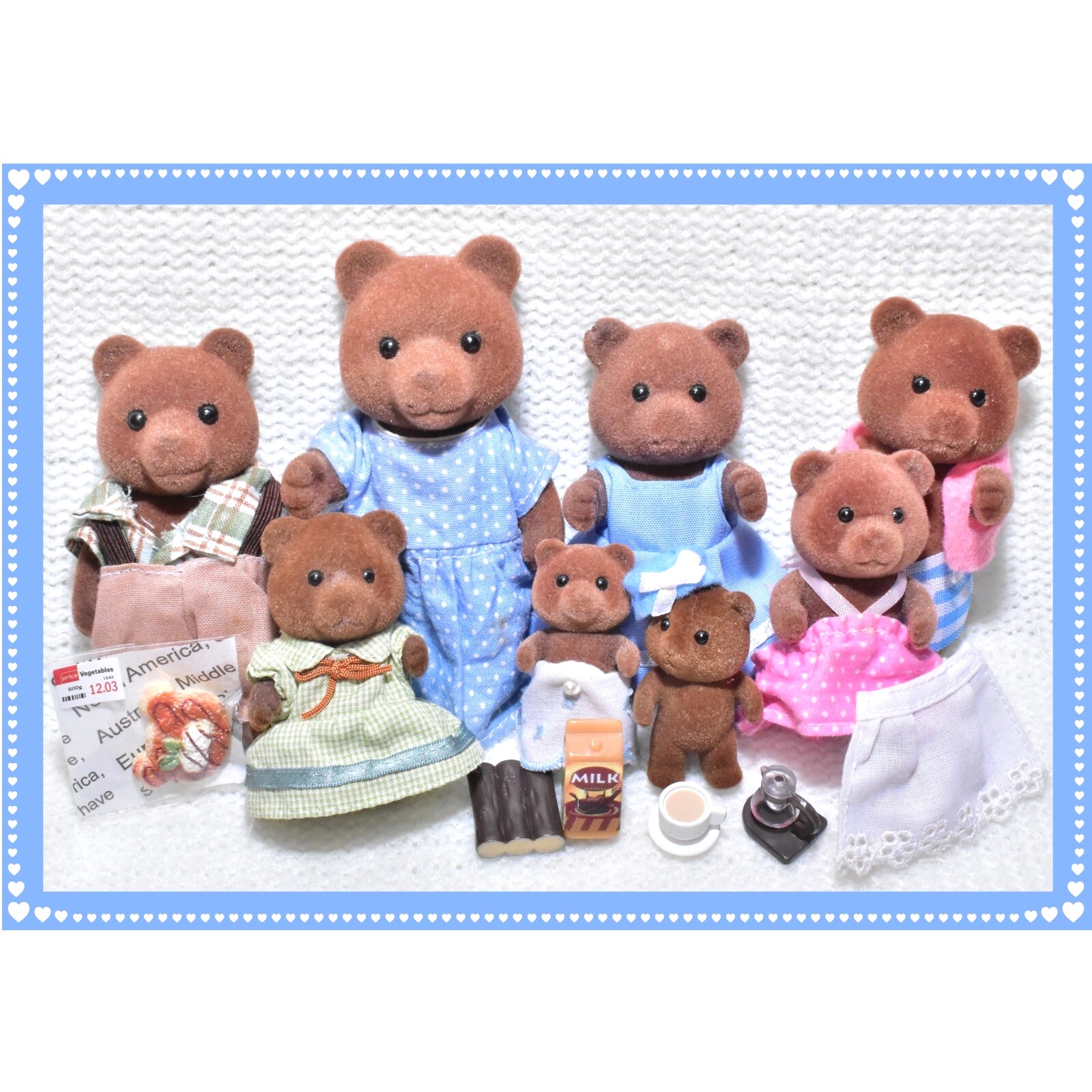 Vtg Sylvanian Families 8 Timbertop Brown Bear Mother Baby Calico Critters Lot