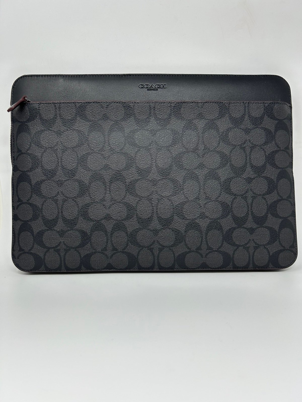 Coach Signature 15 Inch Laptop Case (Black/Oxblood) - NWT (66552)