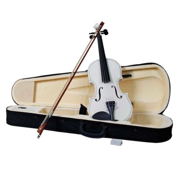 4/4 Acoustic Violin Case Bow Rosin White (Brand New)