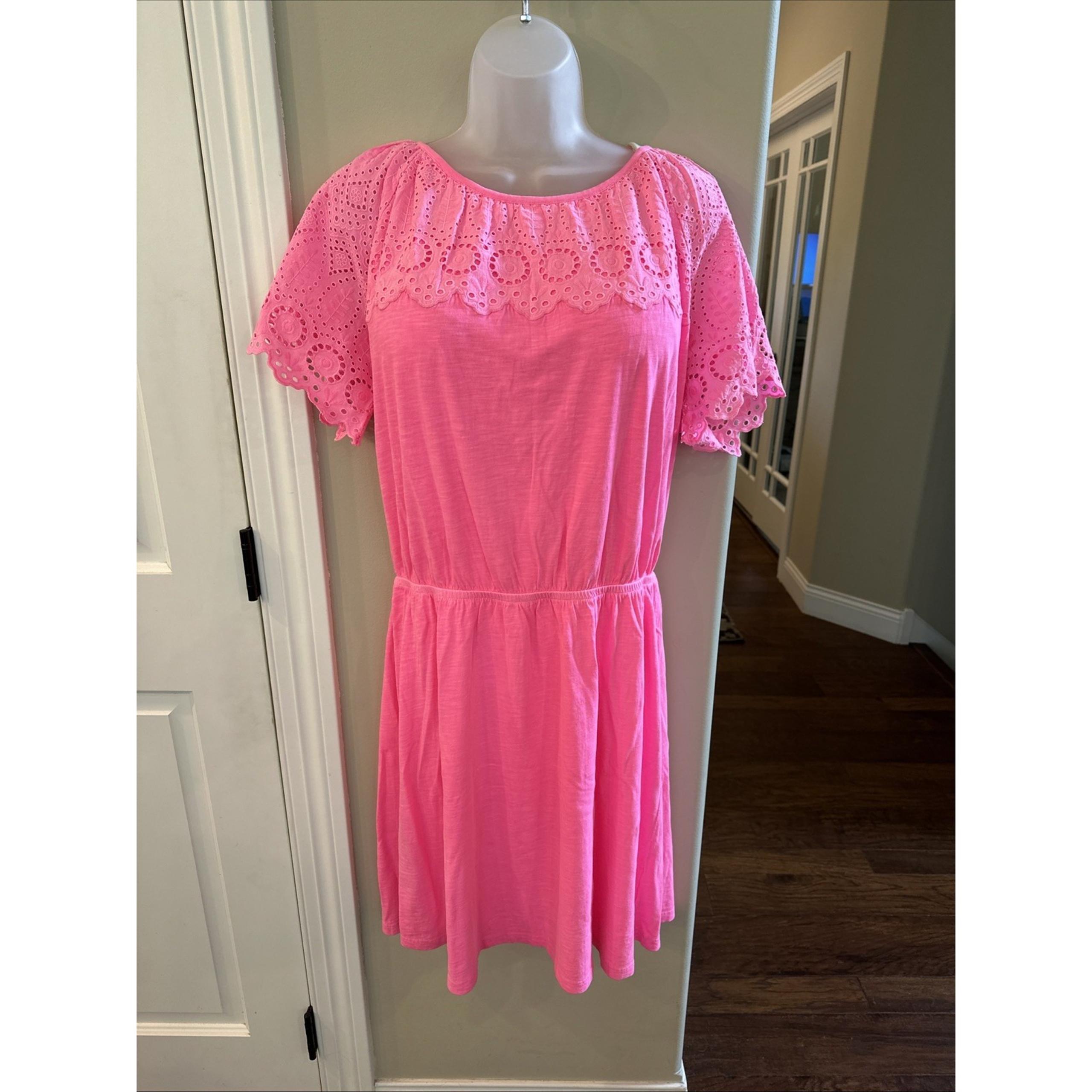 NWT Lilly Pulitzer Taylinn Eyelet Short Sleeve Dress Prosecco Pink Womens Sz XL