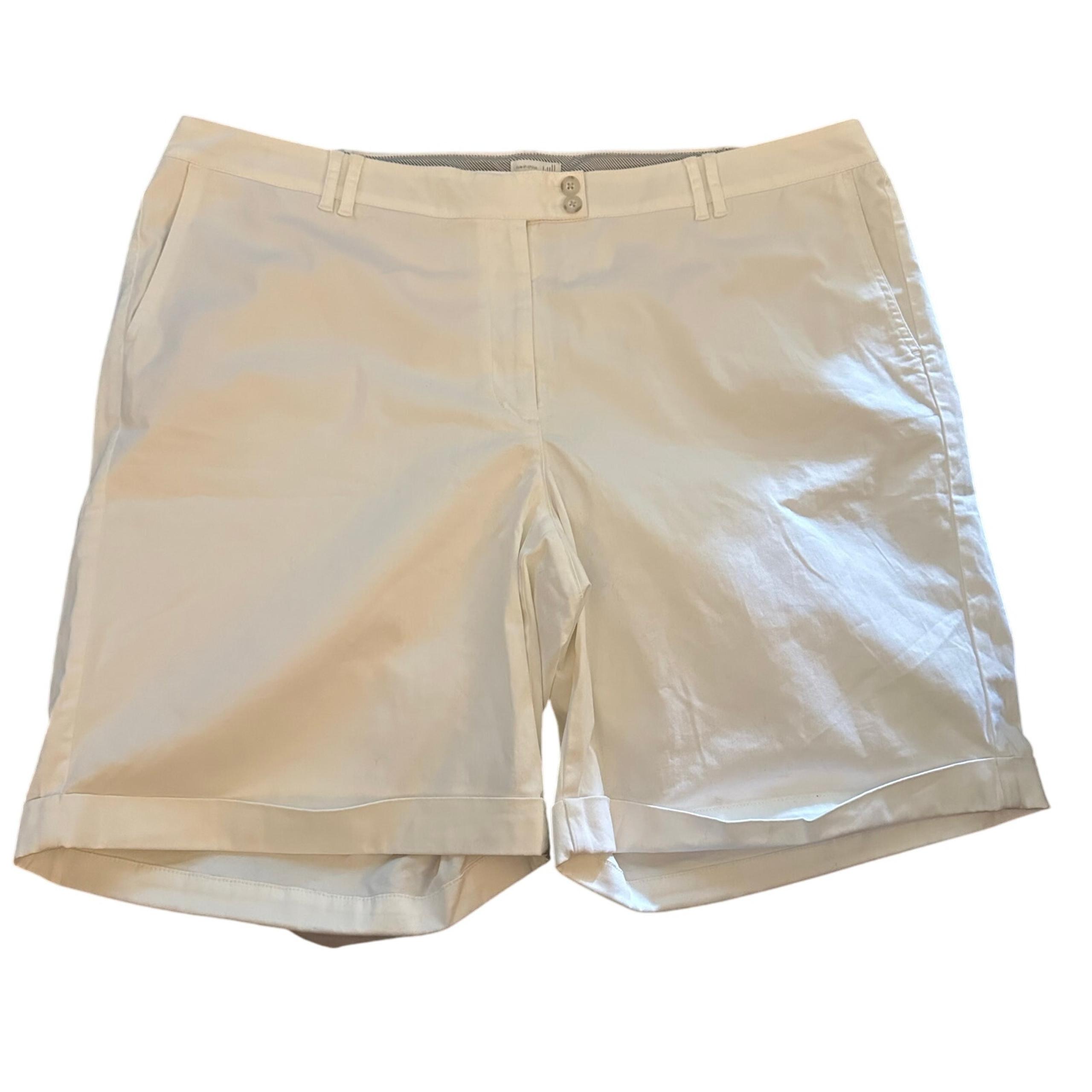 J.Jill Live In Chino Shorts, High Rise, White, Plus Size 24, Women's
