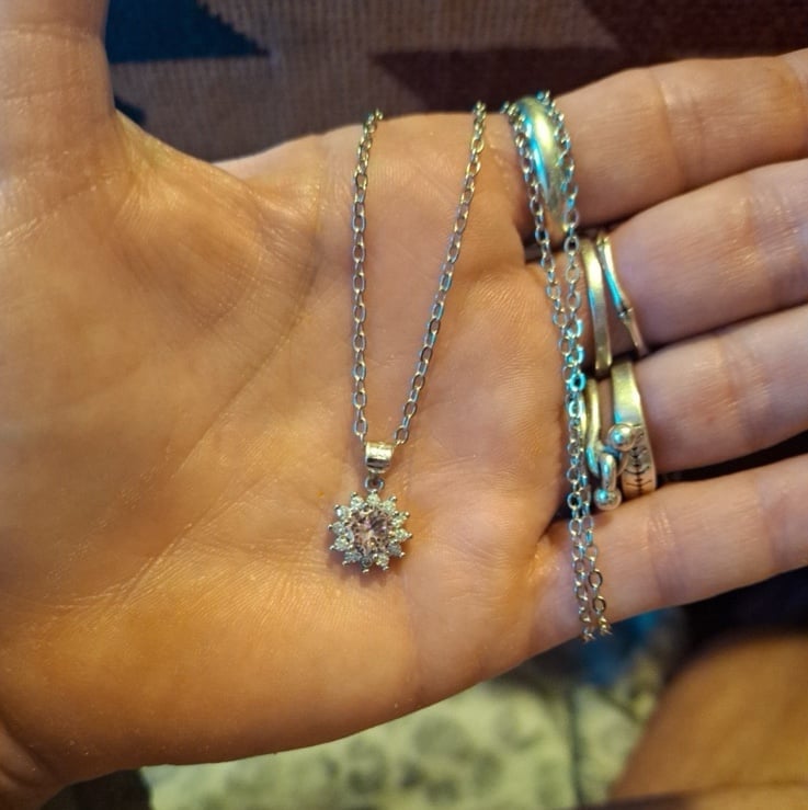 Diamond and Morganite necklace