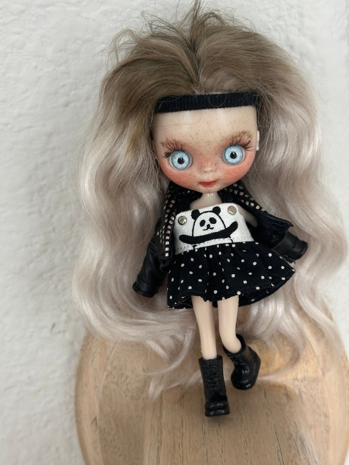 custom petite Blythe Doll W/Ombre mohair REROOT