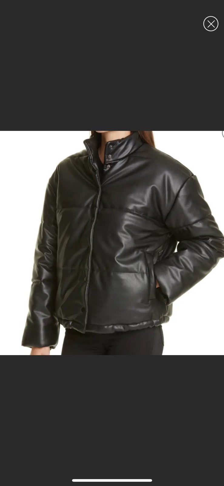 Rails Otto Faux Vegan 2024 Leather Puffer Jacket L NWT
