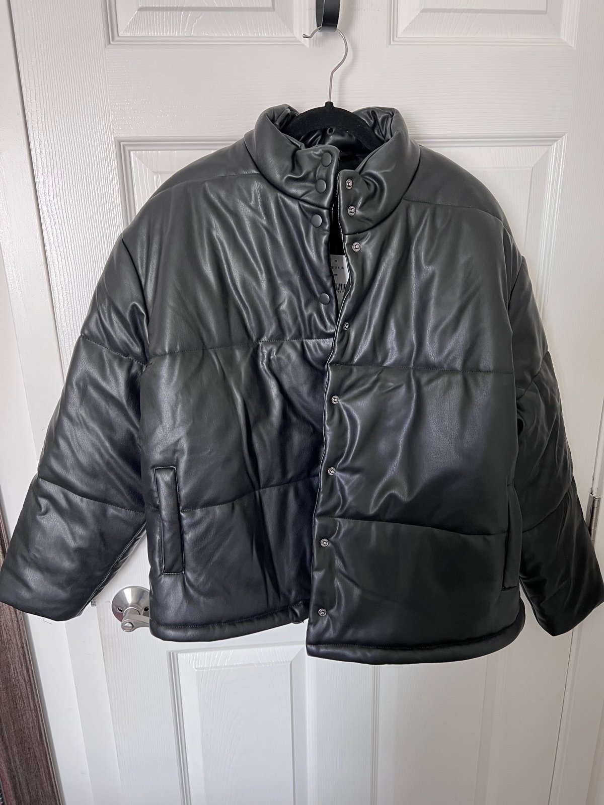 Rails Otto Faux Vegan 2024 Leather Puffer Jacket L NWT