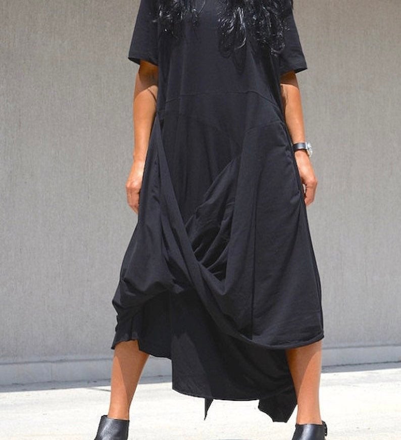 KOTYTO Japanese street style Gothic asymmetric shift dress