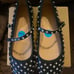 House of Harlow 1960 Diamond Studded Flats Size 7.5 Mary Jane Flat Black